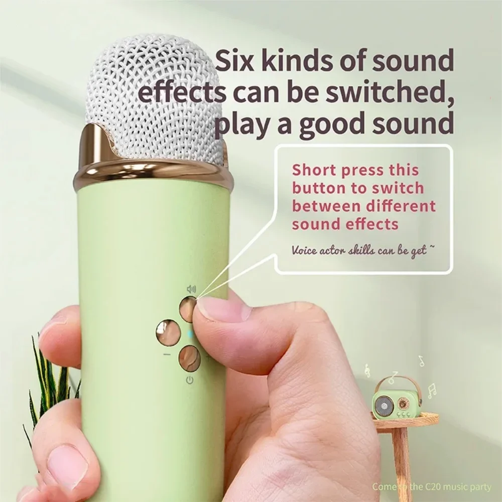 Altavoz Bluetooth con 1-2 micrófono inalámbrico, compatible con Karaoke, tarjeta TF, reproducción FM, graves HIFI, llamada con manos libres, regalo de cumpleaños para niños - imagen 4