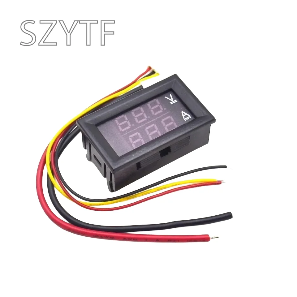 Voltímetro Digital amperímetro, pantalla Dual, Detector de voltaje, medidor de corriente, Panel Amp, 100 ", rojo, azul, LED, CC 0-0,28 V, 10A