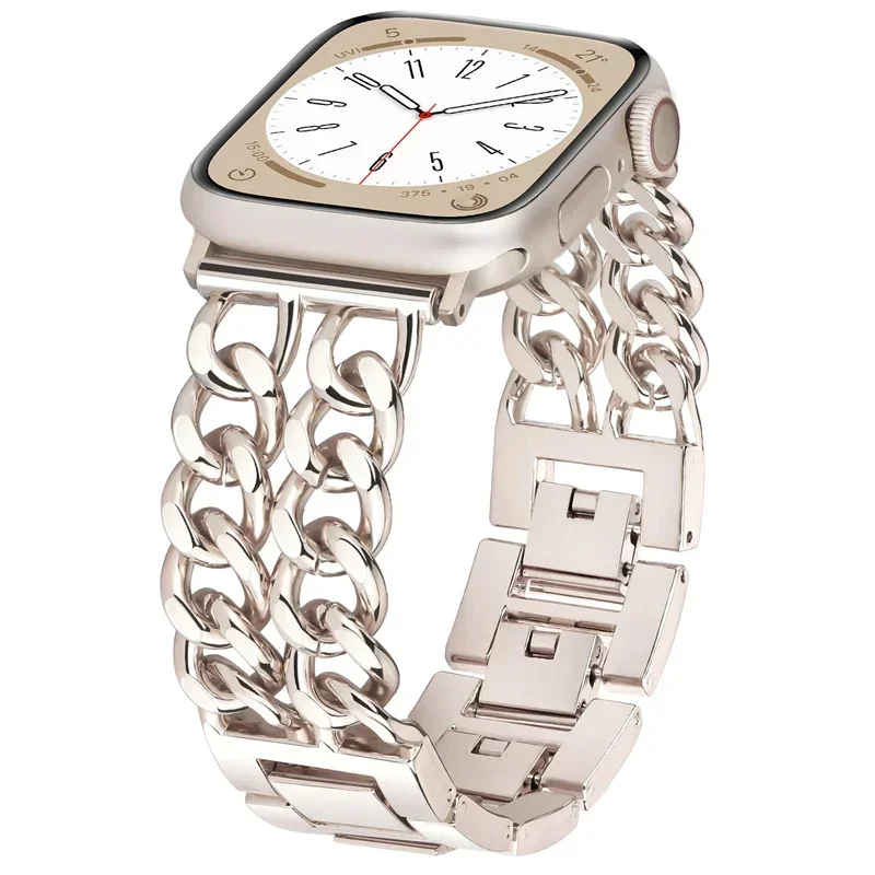 Metal acero inoxidable para Apple Watch Band Ultra 2 49mm 46mm 42mm 40-44mm 41mm 45mm pulsera IWatch Strap Series 10 9 8 7 SE 6 5 - imagen 2