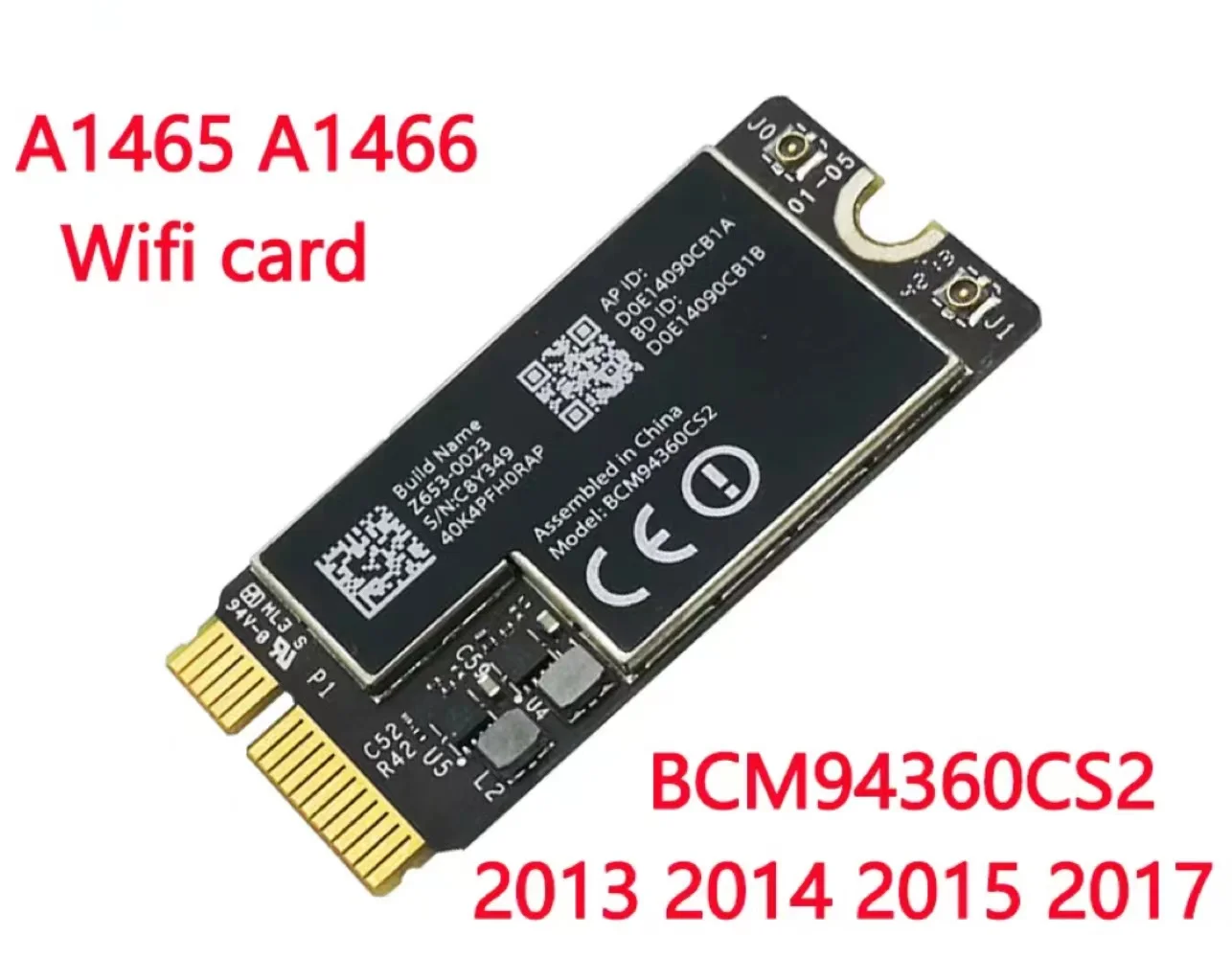 Tarjeta de aeropuerto Wifi inalámbrica Bluetooth Original para Macbook Air 11 "A1465 13" A1466 BCM94360CS2 2013 2014 2015 2017