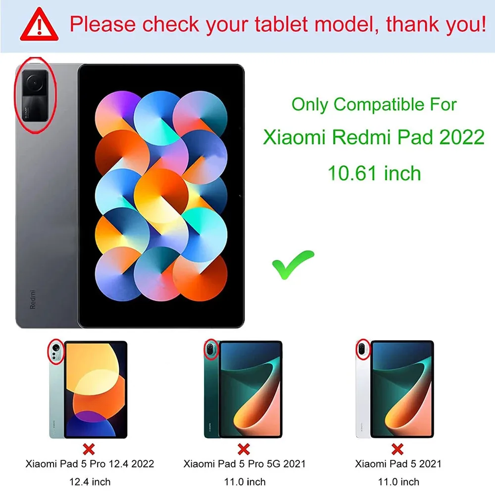 Funda trasera de silicona suave para Xiaomi Redmi Pad 2022, carcasa protectora para tableta de 10,61 pulgadas, TPU - imagen 3