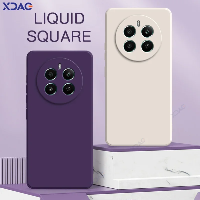 Fundas de lujo para teléfonos móviles de doble capa para Realme P1 Narzo 70 Pro 5G Protector suave cubierta cuadrada de silicona líquida RealmeP1 Narzo70Pro - imagen 2