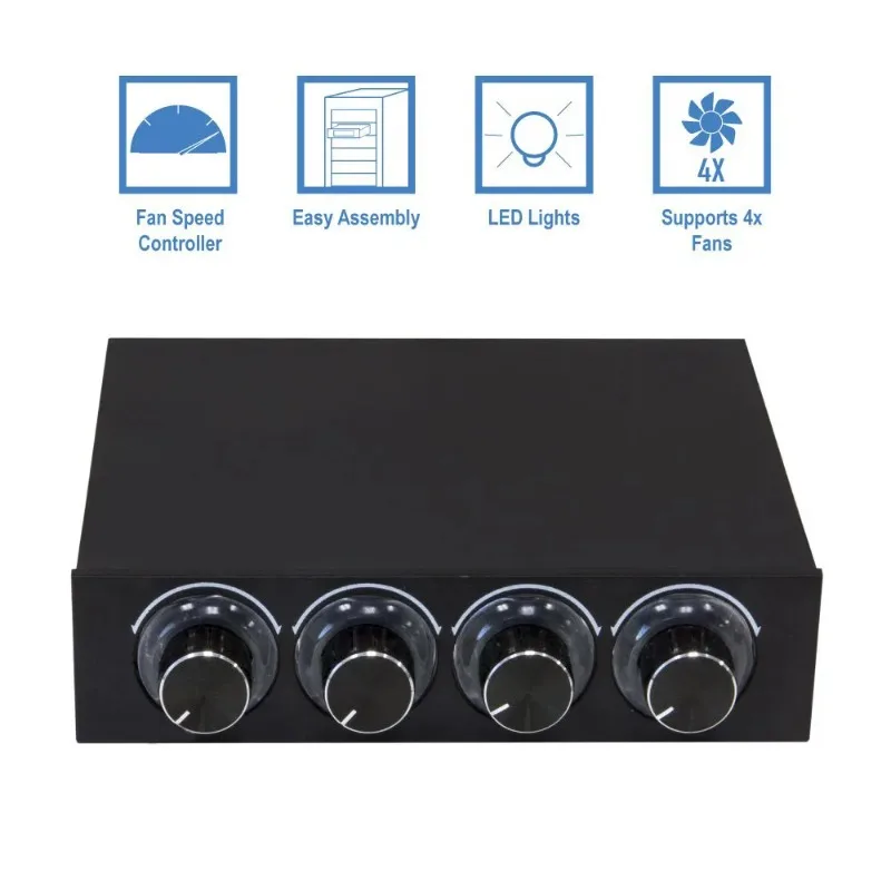 Controlador de velocidad del ventilador de 4 canales con Control Led, hasta 4 juegos de ventilador de computadora Pc, controlador Gdt y disco duro de Cpu, refrigeración Vga - imagen 2