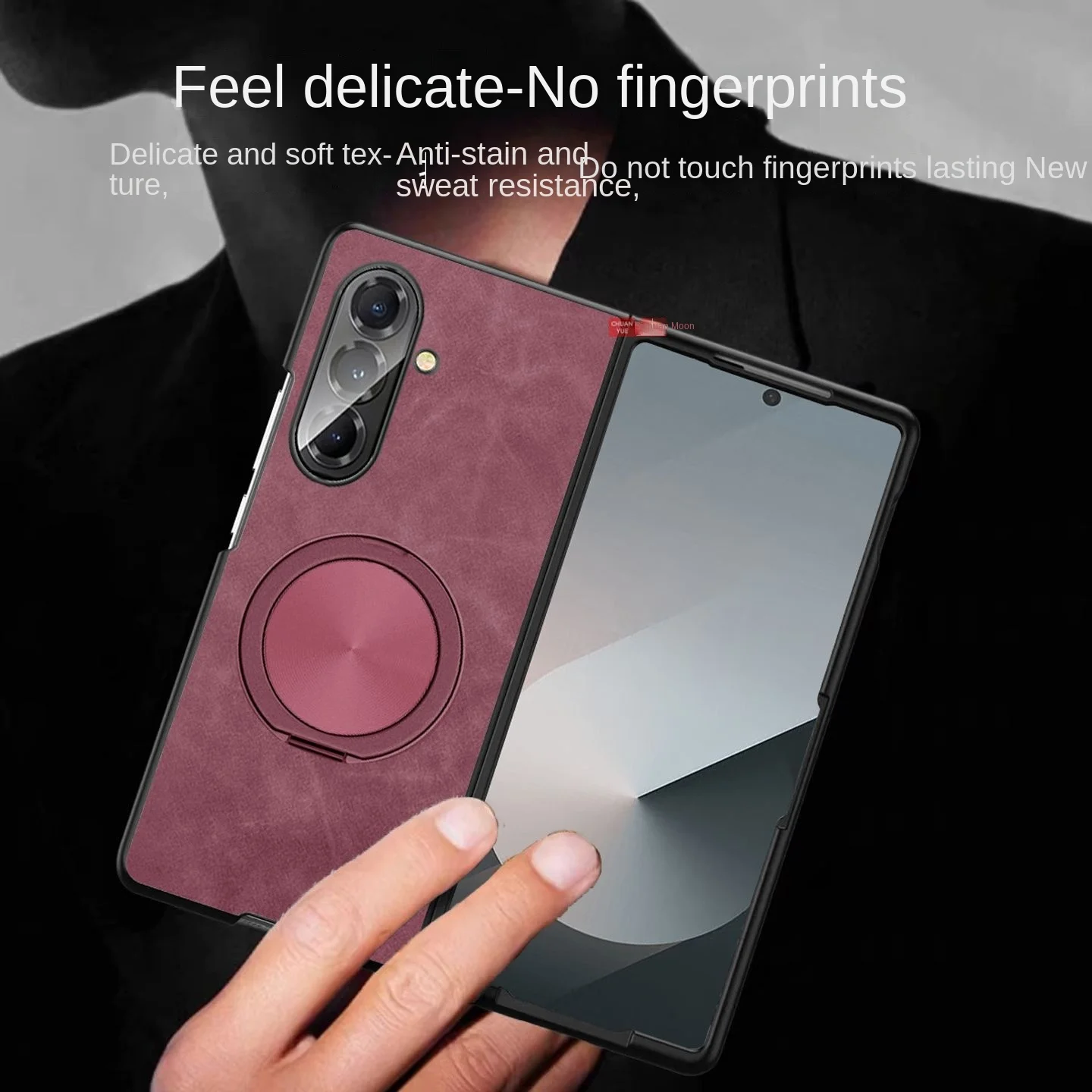 Funda mate con soporte de anillo de carga inalámbrica Magsafe de lujo para Samsung Z Fold 7 6 zfold 5 4 3 cubierta trasera de protección de lente completa - imagen 3