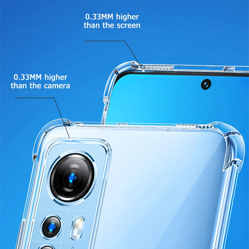 Funda de silicona transparente a prueba de golpes de 4 esquinas para Xiaomi Mi 13 13T 12 12T 12X 11 11i 11T 10T 10S 10 Lite Pro funda de teléfono Ultra suave - imagen 4