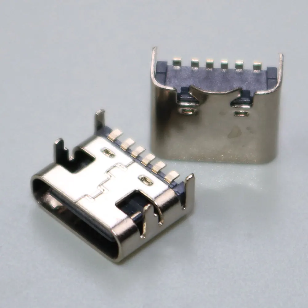 Conector tipo C DIP SMT de 6 pines, conector hembra de transferencia de datos, Terminal de teléfono, Notebook, ordenador portátil, carga trasera, 10 unidades - imagen 4
