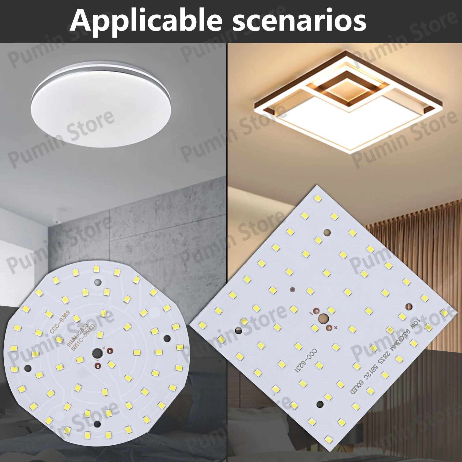 DC30-32V Panel de iluminación LED blanco 2835 SMD 10W Toroidal Aquare aluminio para lámpara de escritorio Panel lámpara fuente de luz Accesorios - imagen 5