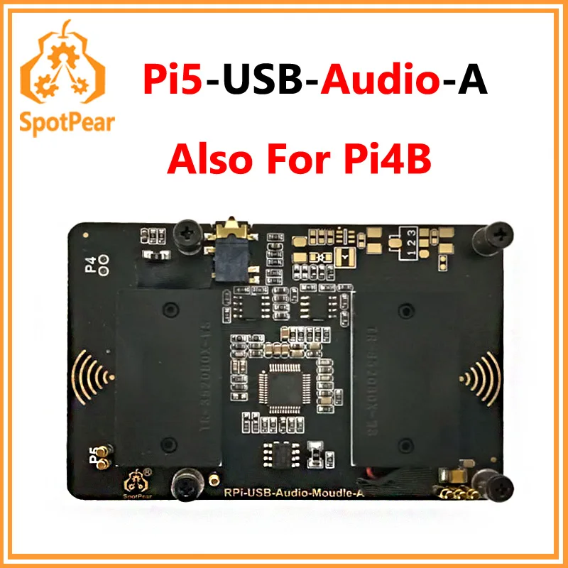 Módulo de tarjeta de sonido de Audio Raspberry Pi5, opción de altavoz zumbador con conector para auriculares para sombrero de Audio USB Pi 5 / PI4