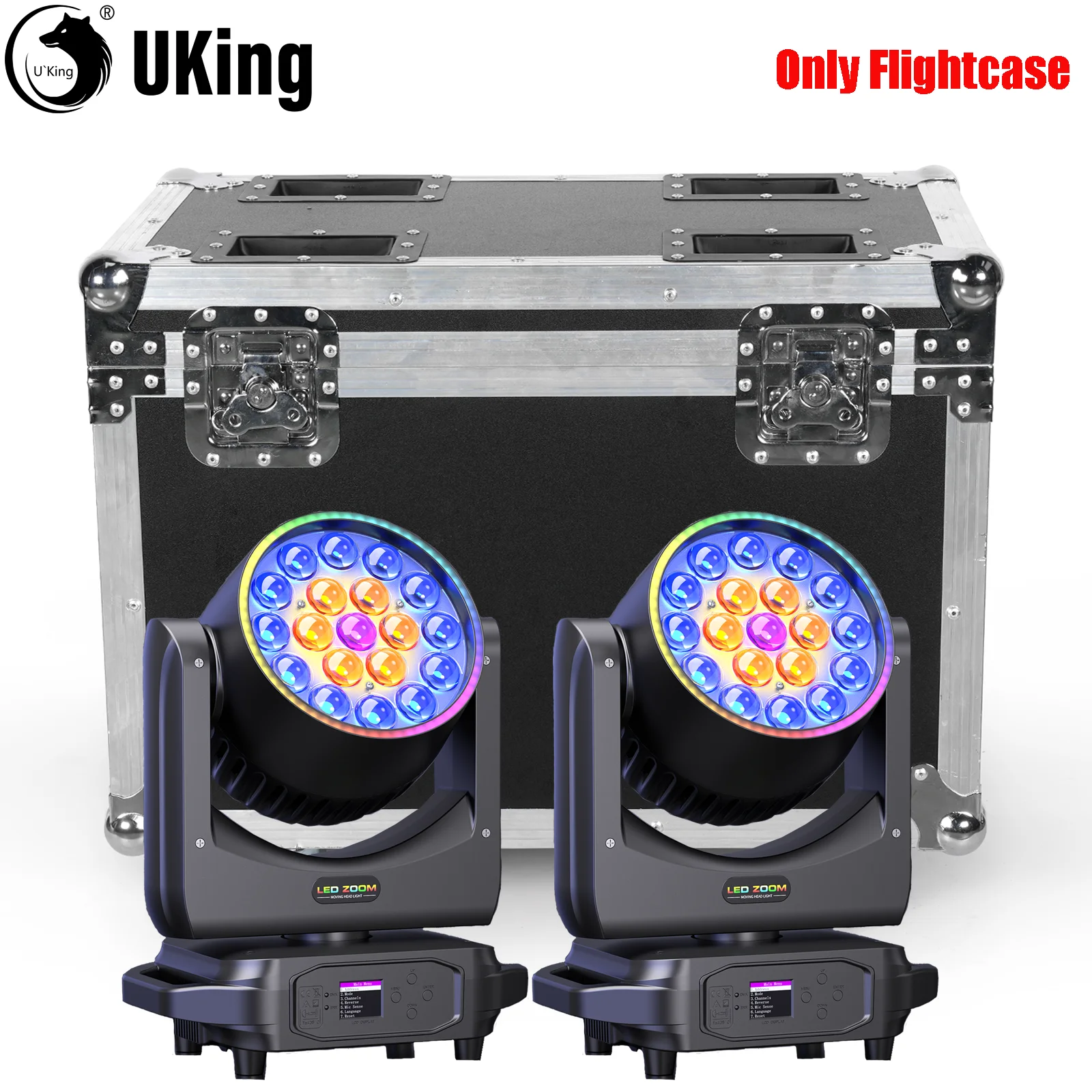 U'King-funda de línea aérea de cuero de primera calidad, funda de Gator, Flightcase personalizado para 2 uds., luces de escenario con cabezal móvil de 220W