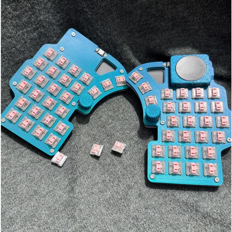 Gran oferta Dilemma Max Kit de teclado de juego dividido 4x6 perilla de impresión Fdm personalizada MX/Choc con cable monomodo ergonomía intercambiable en caliente - imagen 4