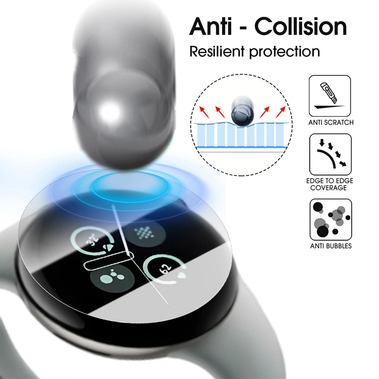 Película de hidrogel de TPU suave, películas protectoras transparentes HD para Google Pixel Watch 4, protectores de pantalla para reloj inteligente de 41MM/45MM, no de vidrio - imagen 4