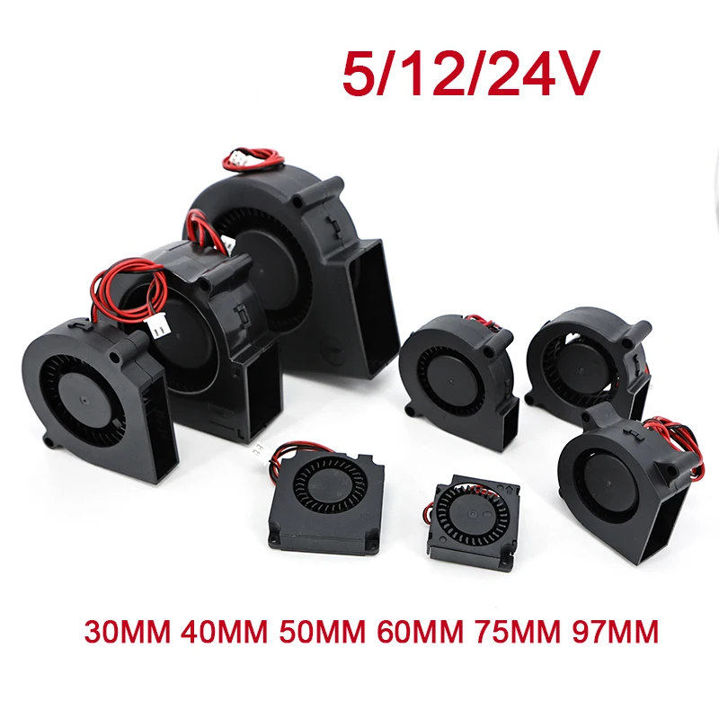 30MM 40MM 50MM 60MM 75MM 97MM DC 2pin ventilador de refrigeración caja de Motor sin escobillas turbo ventilador humidificador ventilador Cocina de Inducción 5/12/24V