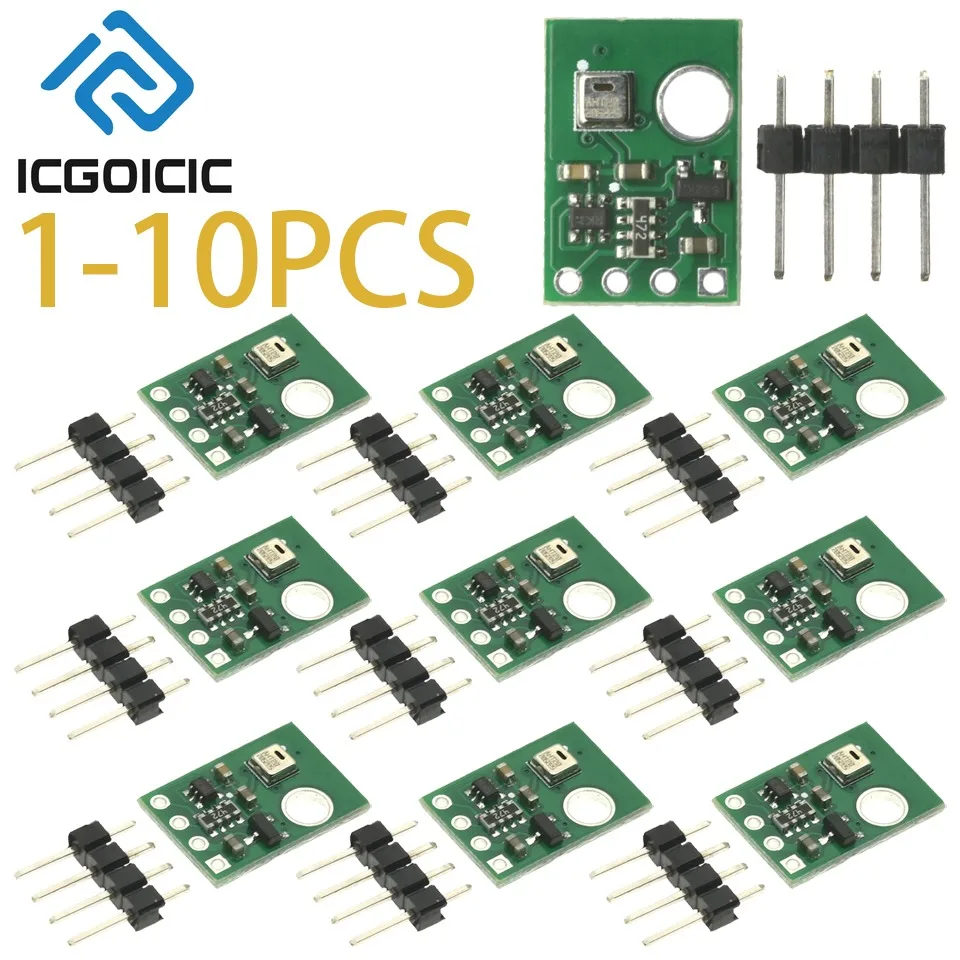 Módulo sensor digital de temperatura y humedad AHT20 de 1 a 10 piezas: interfaz I2C, precisión de ±2% RH para proyectos Arduino ESP32 IoT