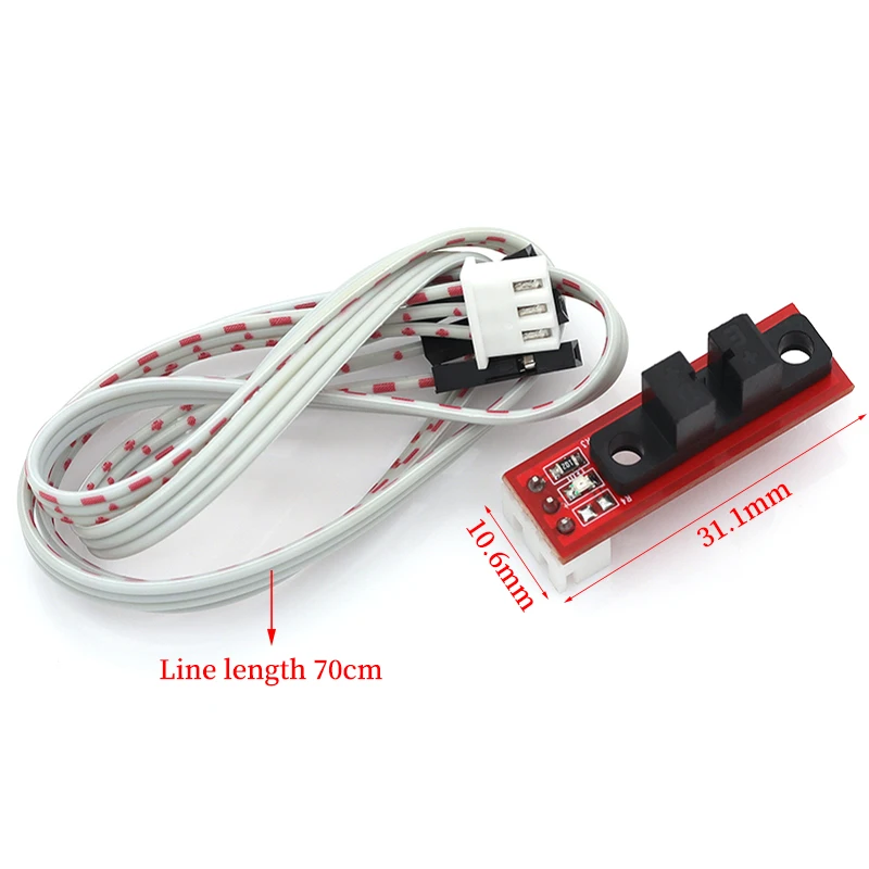 1/5/10 Uds interruptor de límite de Control de luz final óptico para rampas 1,4 tablero piezas de impresora 3D con Cable de 3 pines accesorios de pieza roja - imagen 2