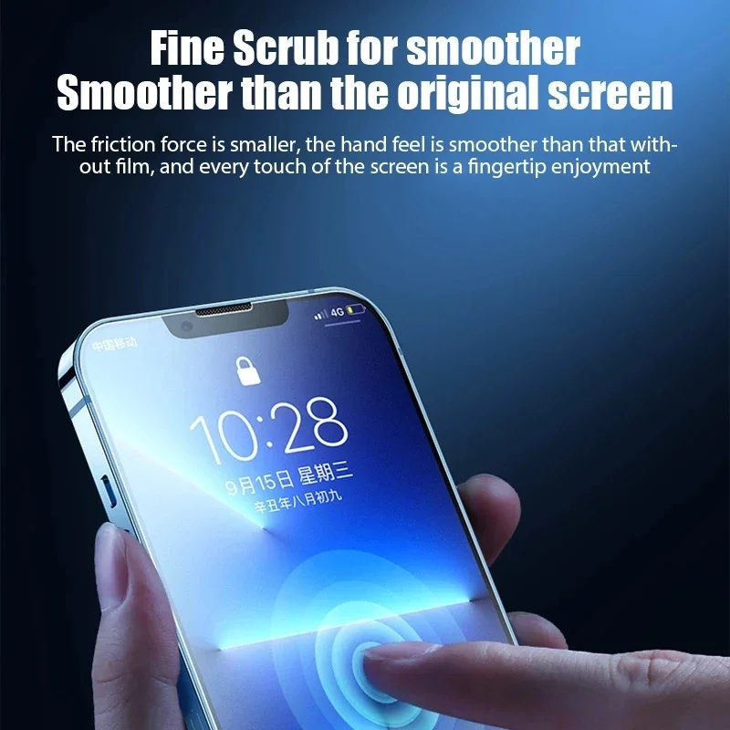 3 piezas de vidrio templado mate para iPhone 14 12 11 13 Pro Max 7 8 Plus protectores de pantalla esmerilados para iPhone 15 16 12 Mini X XR XS MAX - imagen 3