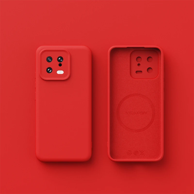 Para carga inalámbrica Magsafe funda de teléfono de silicona líquida suave para Xiaomi 13 Pro cubierta protectora de piel delgada magnética