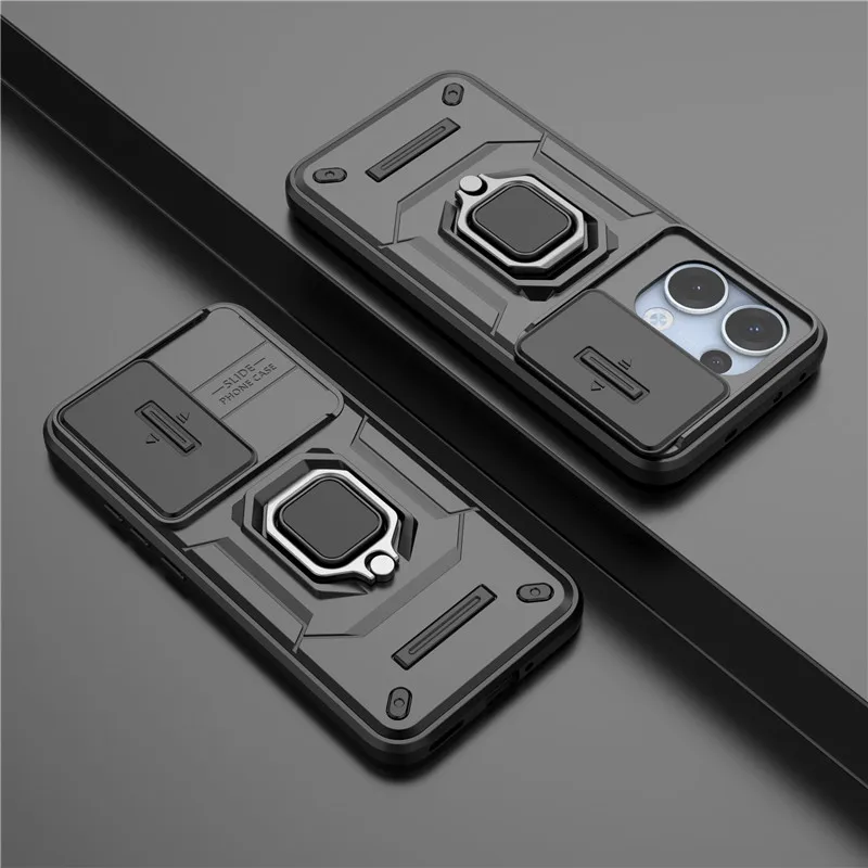 Para OPPO Reno13 Funda OPPO Reno13 Pro cubierta deslizante Protector de cámara soporte de anillo de parachoques Fundas protectoras de teléfono en Reno 13 Pro Funda - imagen 2