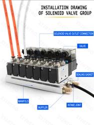 Válvula Solenoide Neumática 4V210-08 con Colector