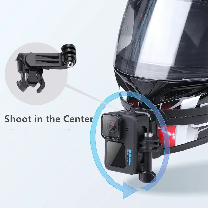 Soporte de barbilla para casco de motocicleta, montaje de ciclismo con hebilla de gancho en J giratoria de 360 grados para Gopro 10, 9, 8, 7, 6, Dji Osmo Action Camera - imagen 2
