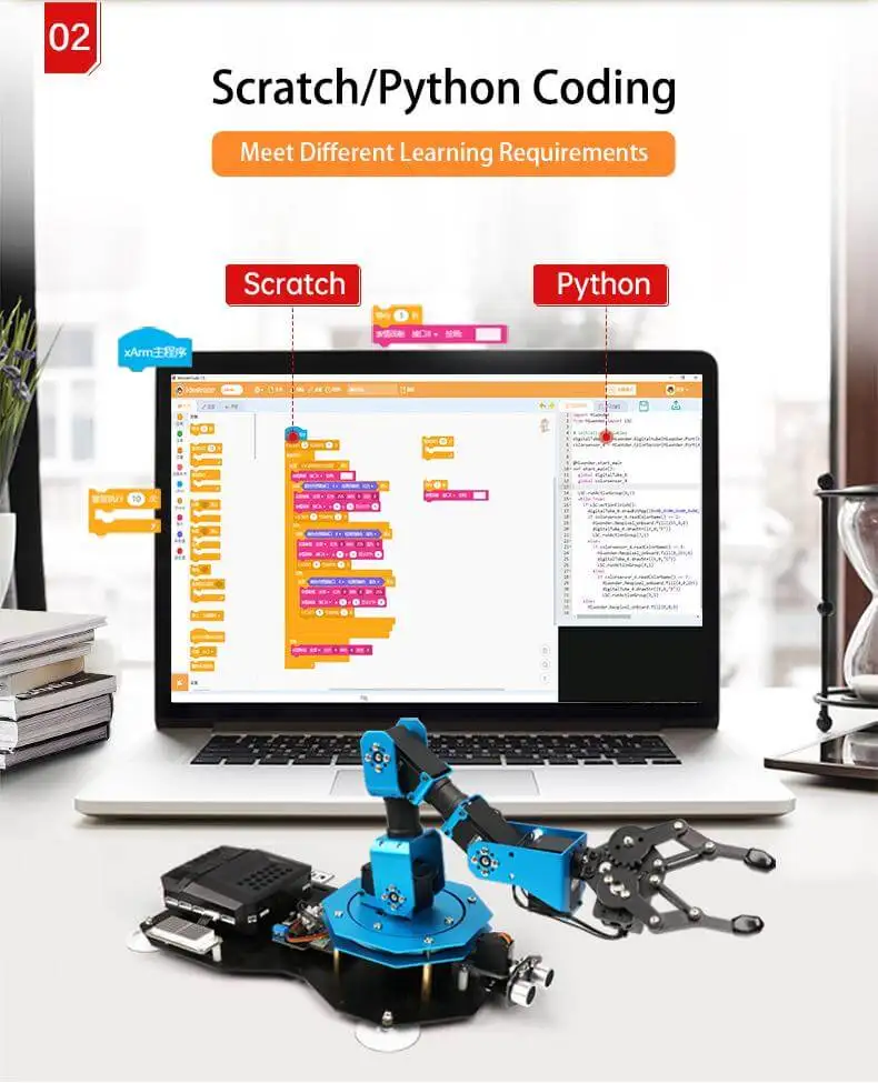 Brazo de robot con 6 ejes para estudiantes de ingeniería de inteligencia artificial y educación Mini brazo de manipulación industrial - imagen 5