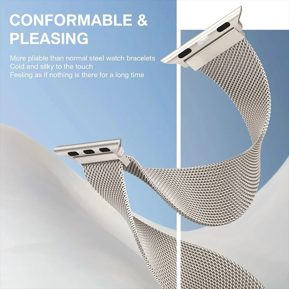 Correa de Metal para Apple Watch, 49mm, 46mm, 42mm, 45mm, 44mm, 41mm, 40mm, pulsera de bucle milanés para iWatch 11 10 9 8 7 6 5 4 SE Ultra - imagen 3