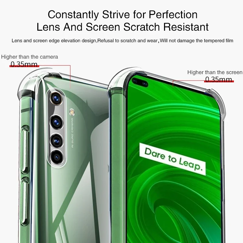 Funda de teléfono suave de silicona con Airbag a prueba de golpes para OPPO Realme 6 Pro 6Pro 6S 6i, Funda trasera Original transparente de lujo - imagen 3