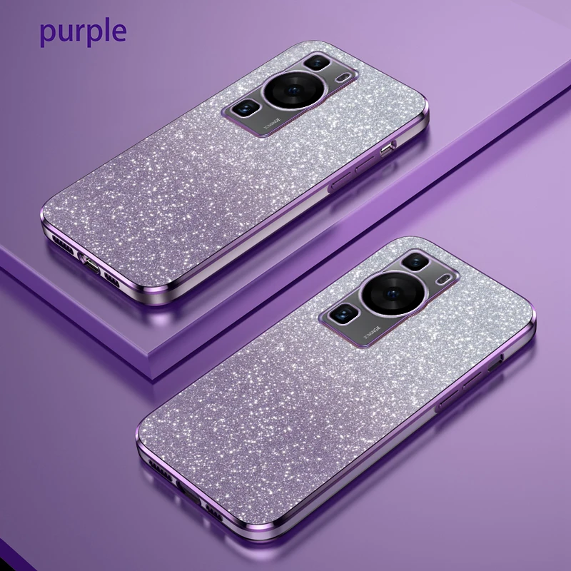 Para Huawei P60 Pro Funda Huawei P60 Funda de teléfono LNA-LX9 MNA-LX9 LNA-AL00 Funda trasera de silicona con brillo degradado de lujo