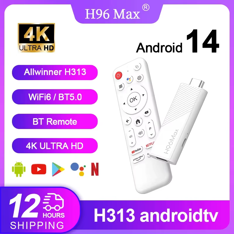 H96 MAX H313 TV Stick Android 14 4K Wi‑Fi 6 BT 5.0 Asistente Google - imagen 5