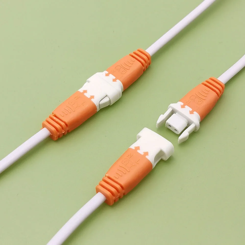 Conectores de alimentación LED con hebilla de bloqueo, cable de terminal de CC, conector macho y hembra, enchufe de 2 pines para controlador, tira de luces LED, 10 pares