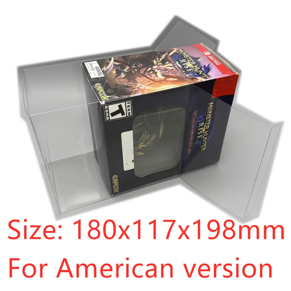 Protector de caja transparente para cajas de recoger Amiibo/Magnamalo, carcasa de juego de almacenamiento TEP, estuche de exposición transparente