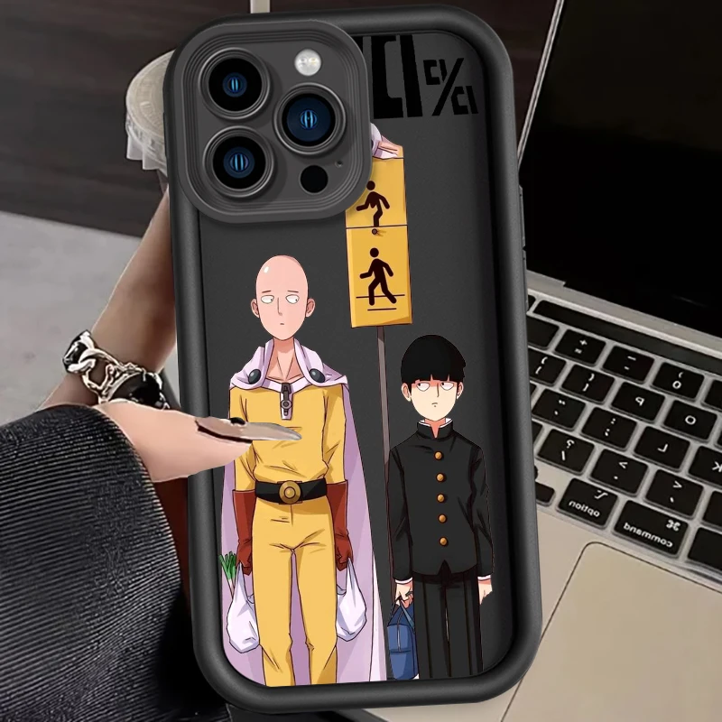 Mob Psycho-Funda de teléfono con escalera de ojo de arte para Apple, para iPhone 15, 14, 13, 12, 11, XS, XR, X Pro Max Plus, 100 - imagen 3