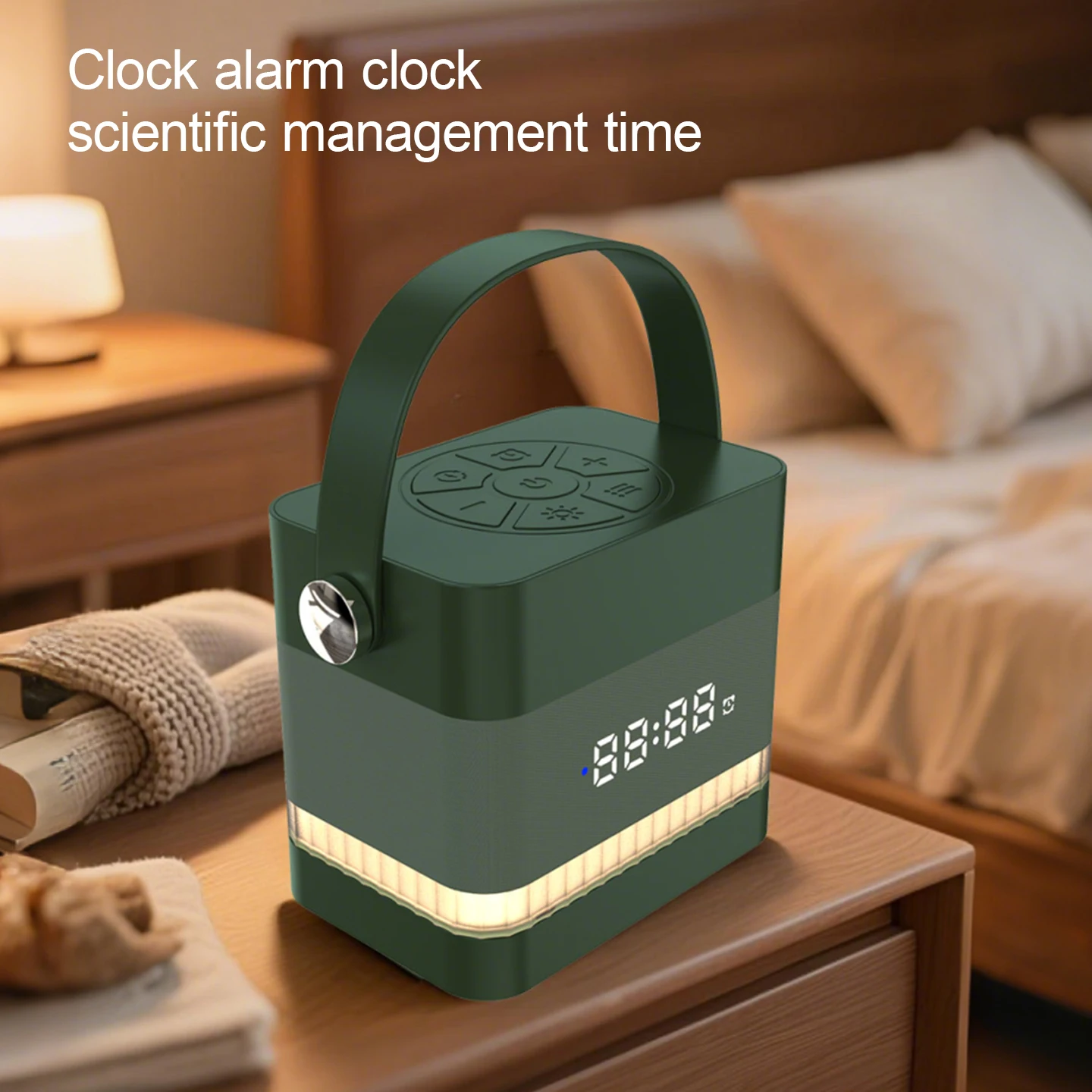 Altavoz despertador con luz inteligente 3 en 1, máquina de ruido blanco, dispositivo para dormir, electrodoméstico para dormitorio, despertador, caja Bluetooth, novedad de 2025 - imagen 2