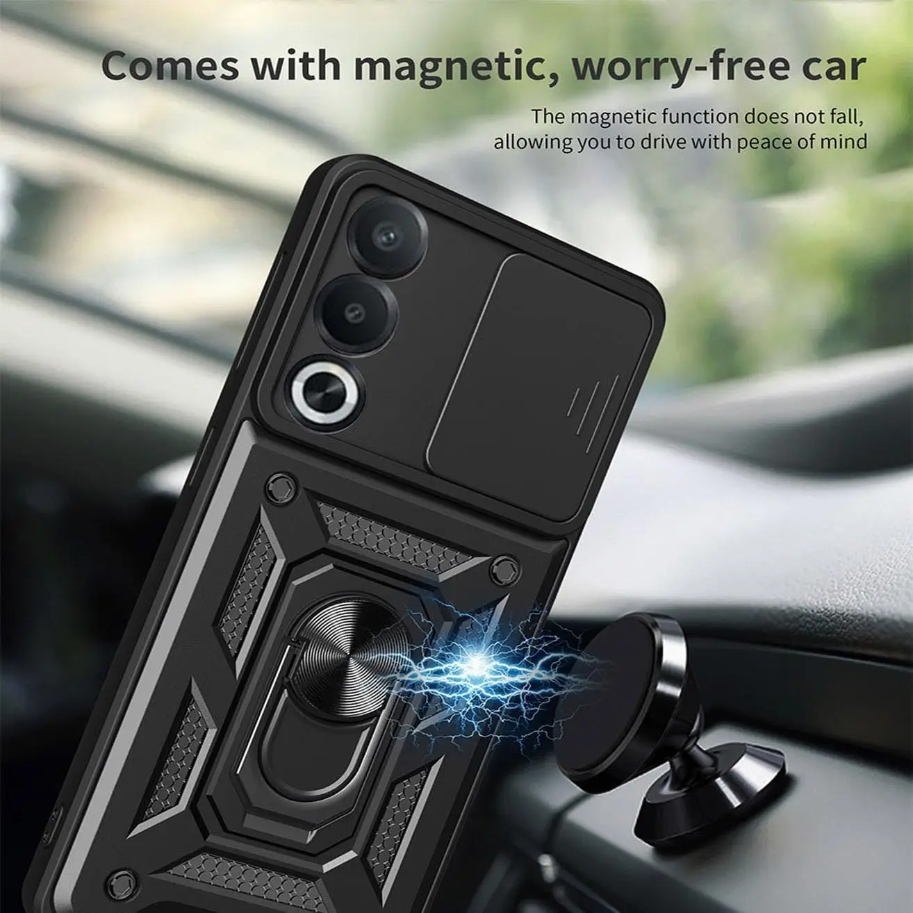 Armadura Funda de teléfono para OnePlus Nord 5 CE 5 CE5 5G cubierta protección de lente con anillo soporte magnético Coque Fundas Capa - imagen 3