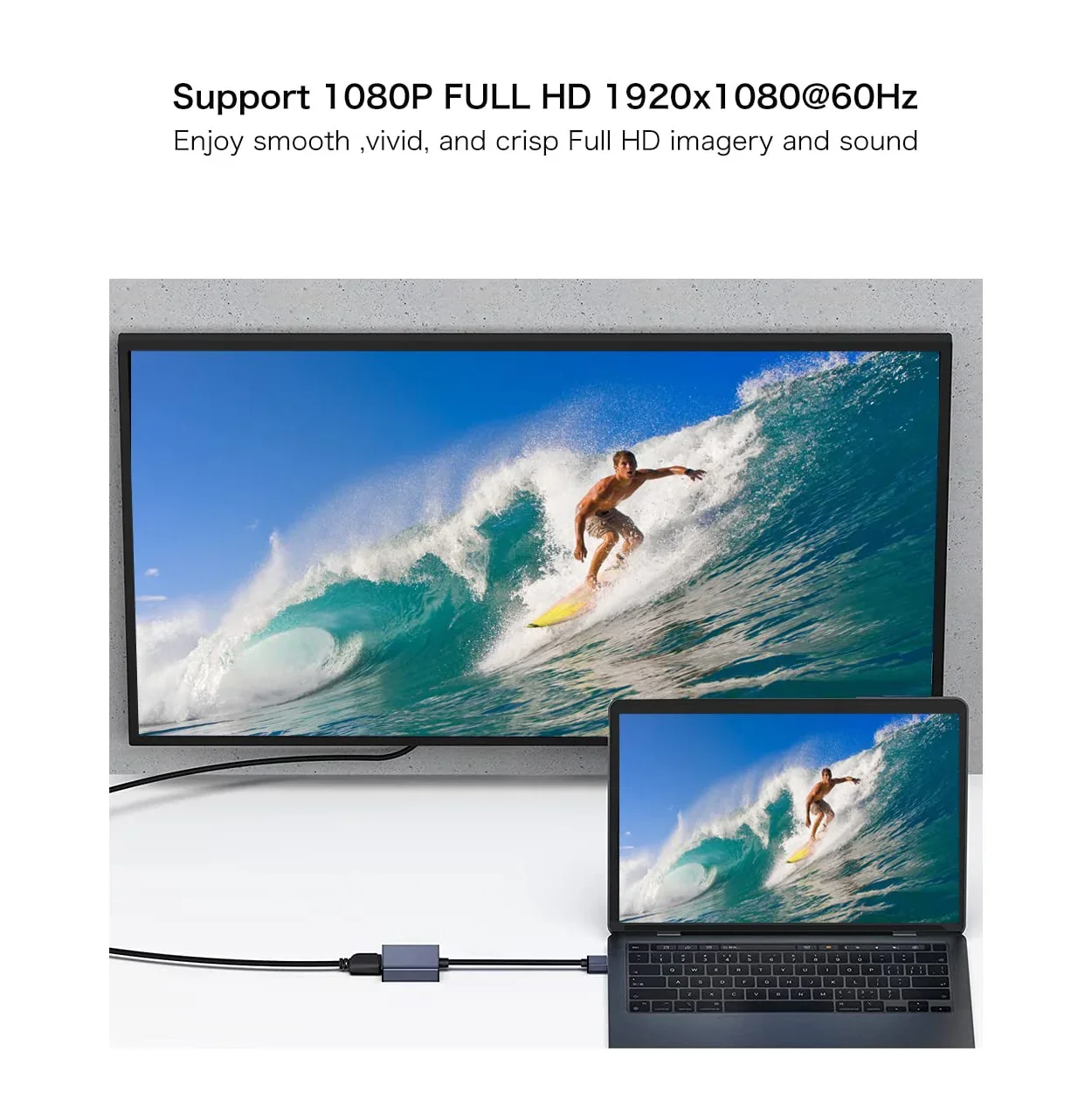 Cable adaptador USB 3,0 a HDMI, convertidor adaptador 1080P HDTV, proyector, adaptador multipantalla, controlador gratuito para PC, portátil y de escritorio - imagen 2