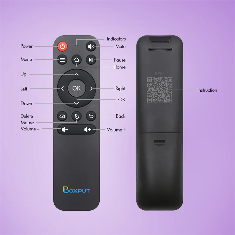 BT BPR1 BLE 5,0 Air Mouse compatible con IR aprendizaje de tecla completa BLE control remoto inalámbrico para Android smart TV Box y PC air mouse - imagen 4