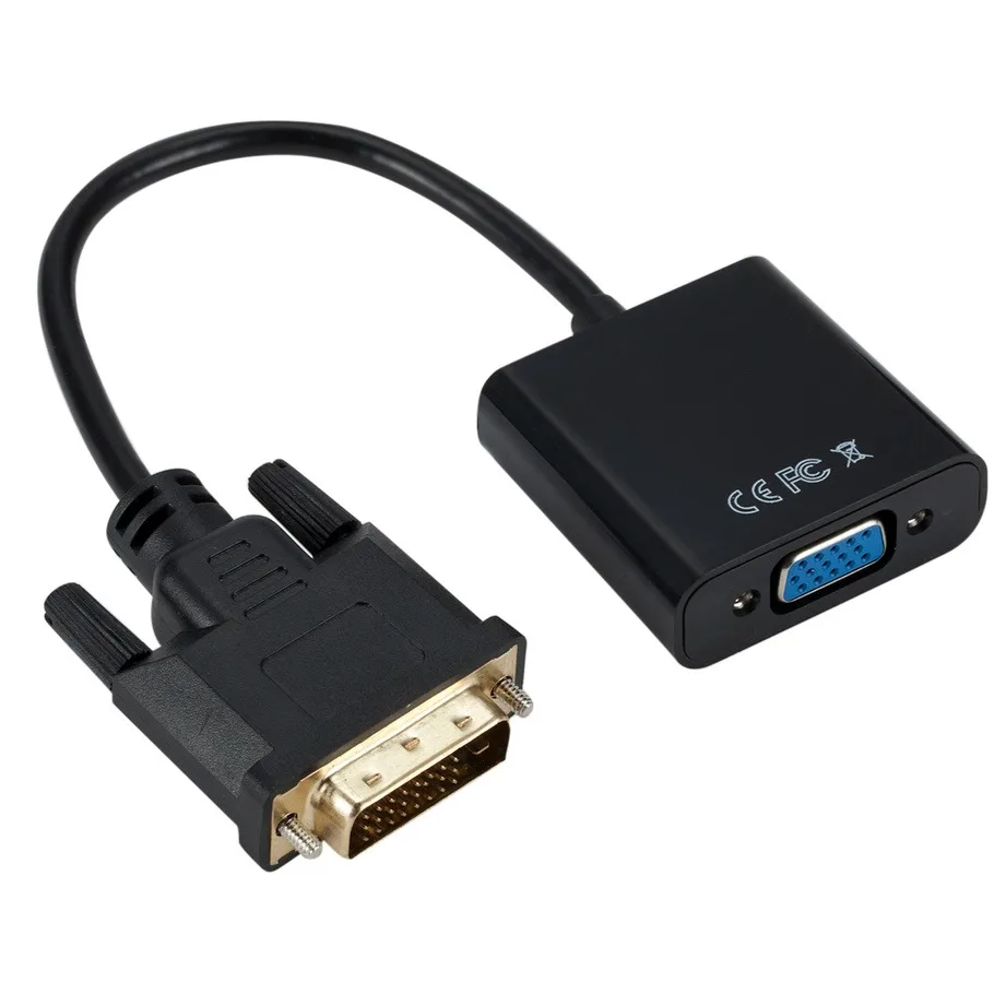 Grwibeou-adaptador DVI a VGA HD 1080P, convertidor de Cable macho a VGA hembra de 25 pines a 15 pines para Monitor de ordenador y PC, DVI-D - imagen 4
