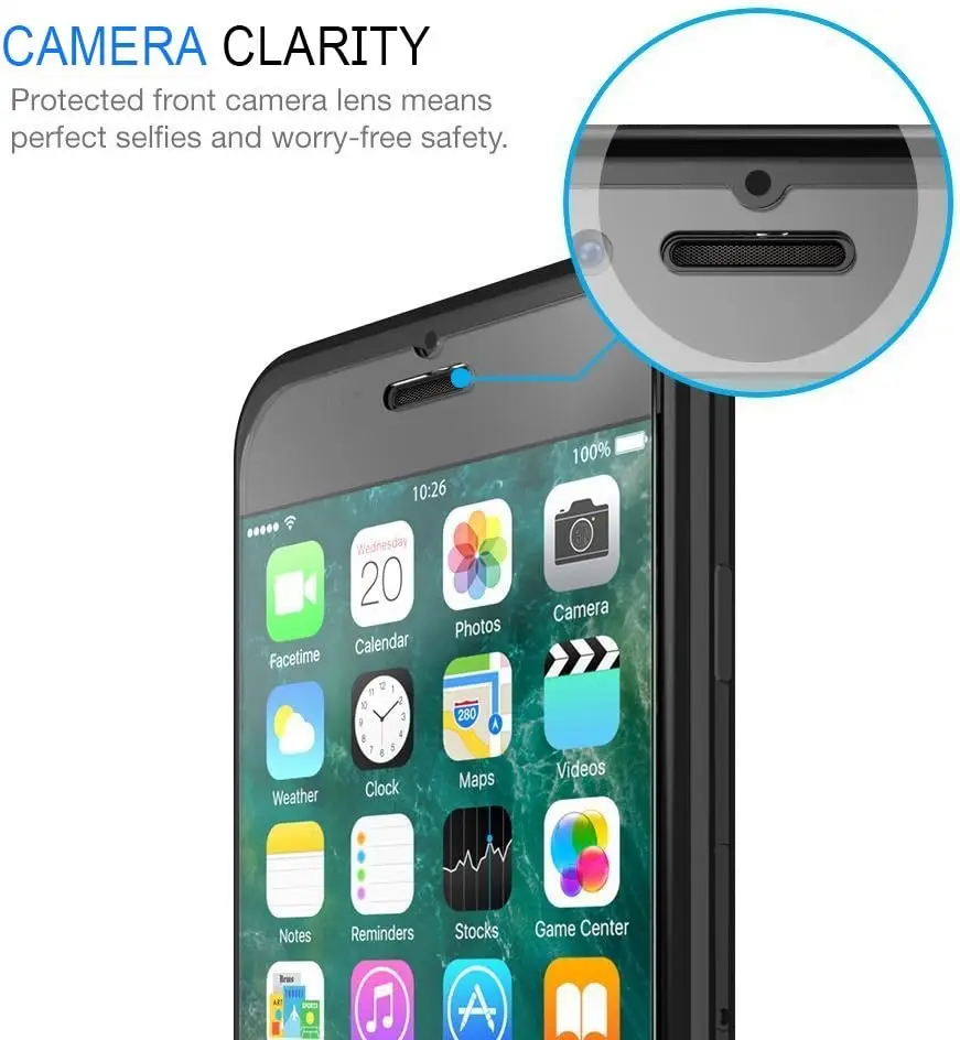 2/4 Uds 9H vidrio templado sin pantalla completa para iPhone SE 2020 /SE 2022/ iPhone 7 8 6S Protector de pantalla HD - imagen 4