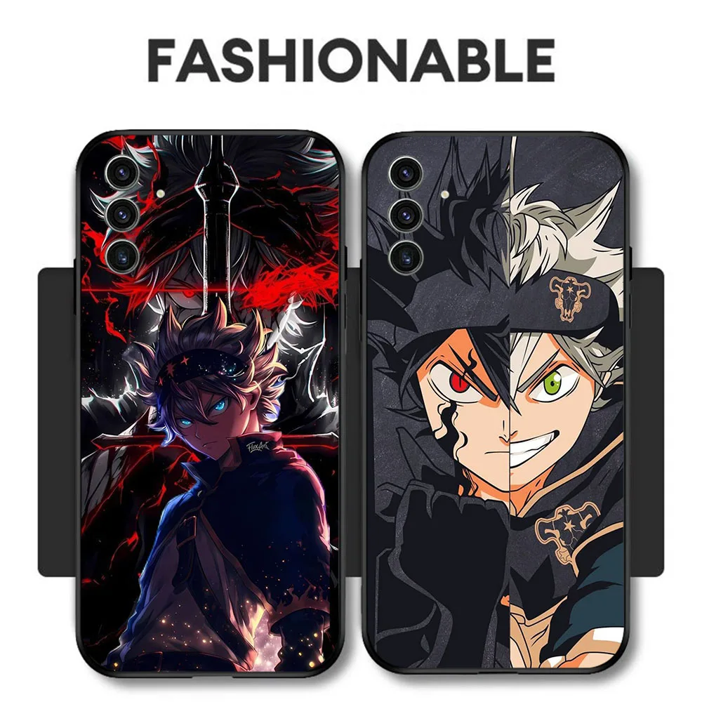 BD-12 trébol negro Asta funda negra para Samsung A55 A16 A15 A25 A35 M35 M15 A24 M55 A26 A05S A56 A36 Quantum 2 - imagen 2