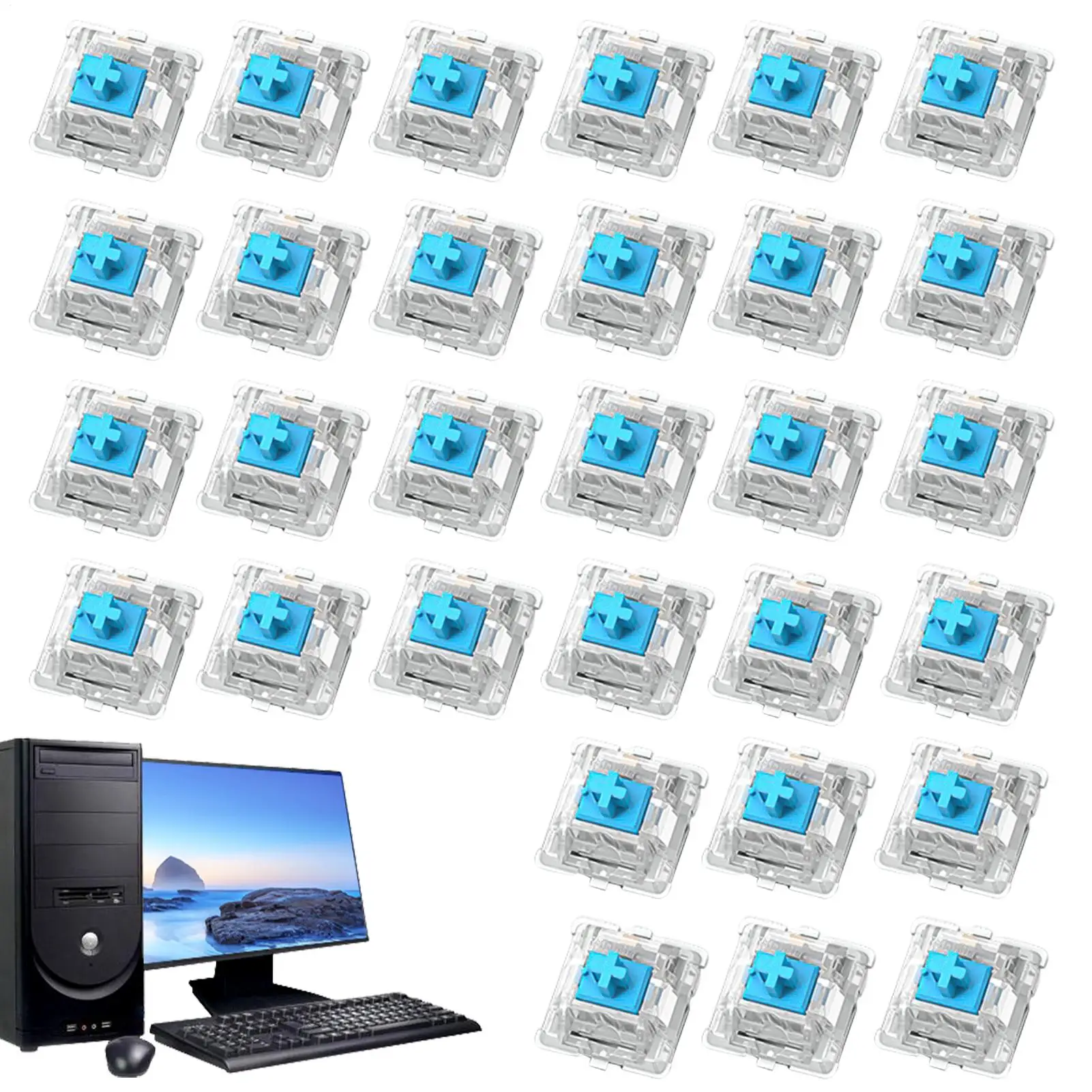 Teclado mecánico de 30 piezas, eje Es para escribir juegos - imagen 3