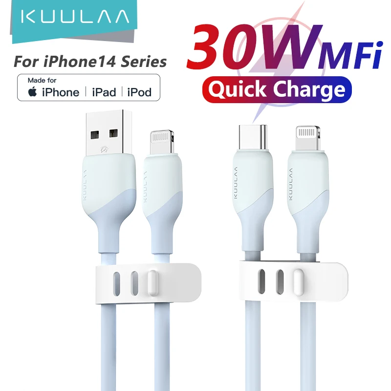 Cable USB C a Lightning KUULAA MFi – Carga Rápida PD 30W