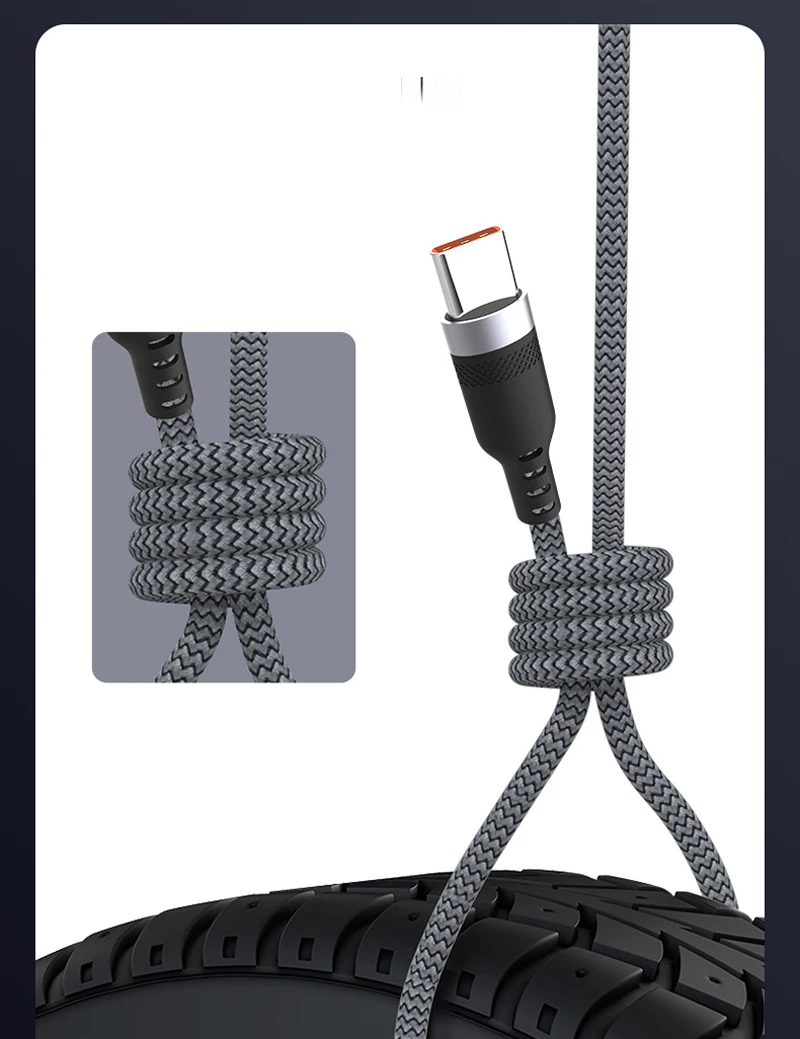 Cargador de datos de carga súper rápida, Cable extendido para 15 cámaras de monitor de teléfono móvil, 0,25/1/2/3/5 m/8mUSB, nailon tipo C 6A, 480MBPS - imagen 3