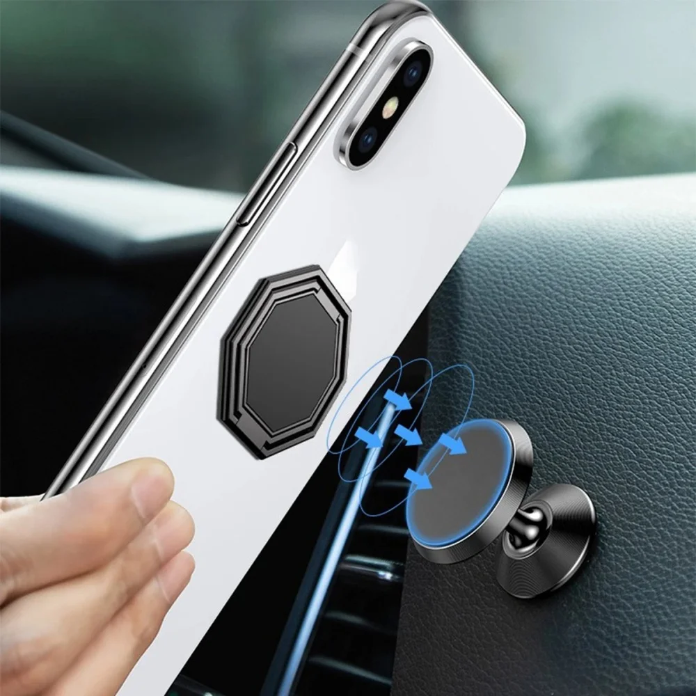 Soporte para teléfono con anillo de Metal ultrafino, plegable, giratorio 360, diseño hexagonal de chismes, Clip para tableta de escritorio multiángulo para ver - imagen 4