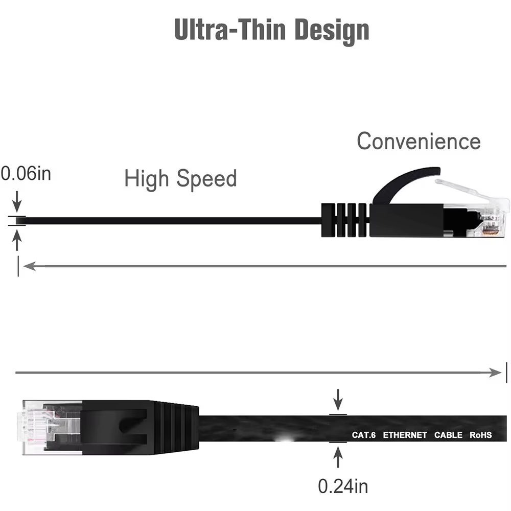 Cable Ethernet Cat6 RJ45 Plano 1000Mbps – Uso Exterior - imagen 3