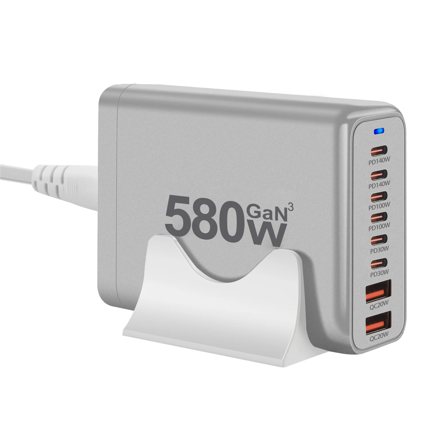 Nuevo estilo 580W GAN cargador de escritorio 6C2A cargador de teléfono móvil GAN dedicado transfronterizo carga GaN - imagen 5