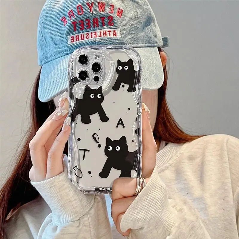 Funda de gato negro para Realme, cubierta de onda para C55, C67, C35, C33, C21Y, C25Y, C30, C30S, C21, C11, 2021, C20, C15, C12, 8, 12, 5G, 10, 11, 12 Pro Plus - imagen 5