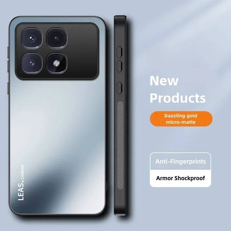 Funda para Xiaomi Redmi K70 Ultra Pro K60 K50 K40 K30 Ultra Pro K40s esmerilado deslumbrante protección de silicona dorada funda dura para teléfono - imagen 3