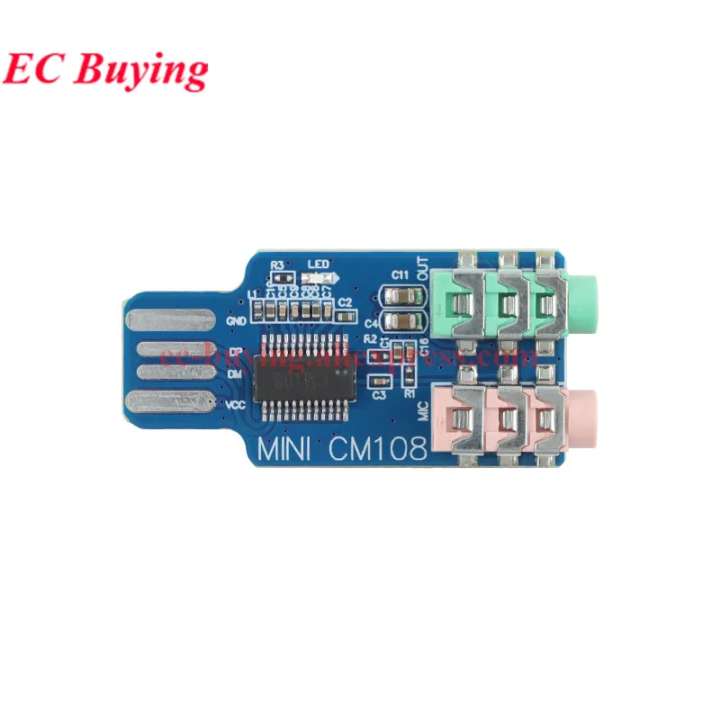 2 uds/1 unidad CM108 unidad USB 2,0 tarjeta de sonido gratis ordenador portátil módulo de tarjeta de sonido externa Audio Notebook tarjeta de sonido USB sin conductor - imagen 2