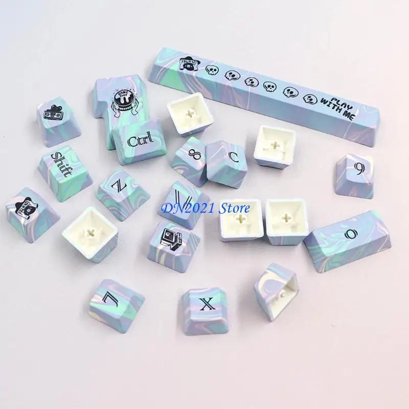 F3KE KeyCaps Conjunto 112pcs OEM Perfil ANSI PBT Dye Subby KeyCap para tapas teclado mecánico - imagen 5