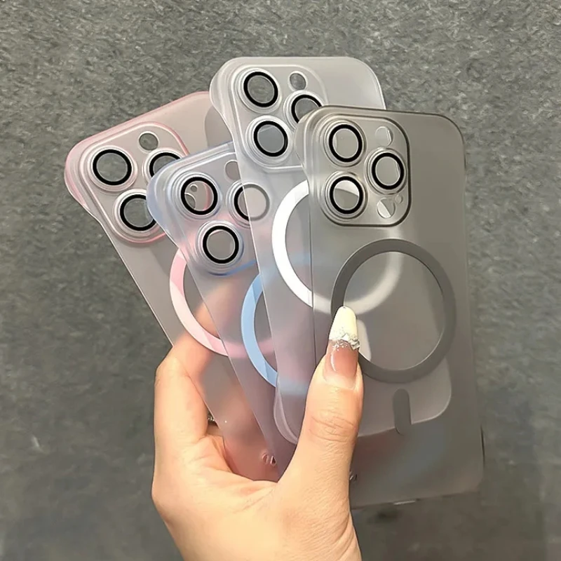 Funda de teléfono sin marco para iPhone, cubierta protectora de lente Magsafe, ultrafina, dura, PC, magnética, iPhone 15, 14 Pro Max Plus, 13, 12, 11 Pro Max - imagen 5