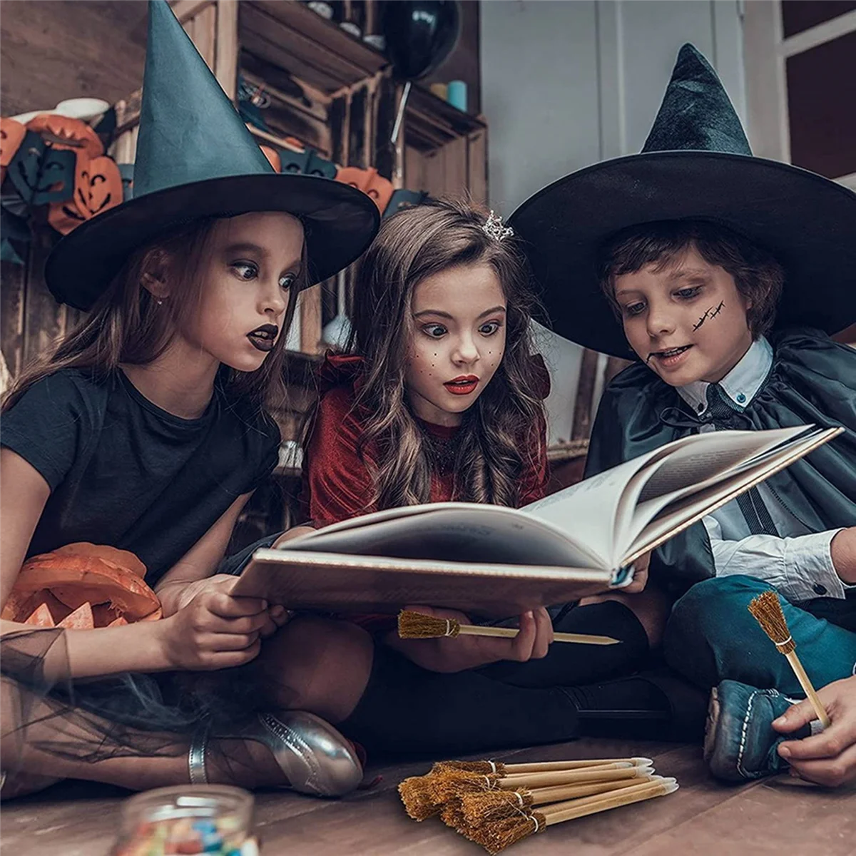 Lápices de escoba de bruja para Halloween, lápices de escoba, escritura, 12 piezas - imagen 4